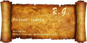 Reiner Gyula névjegykártya